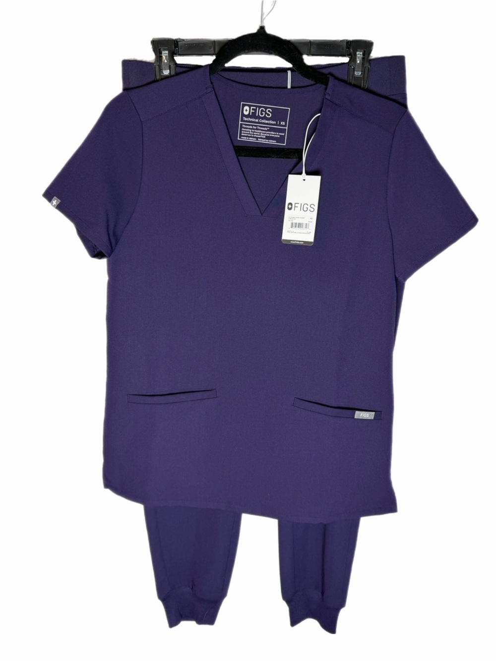 NWT FIGS Casma Three Pocket Scrub Top XS- Zamora Petite Jogger Scrub Pants Small
